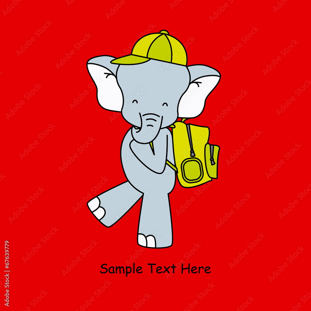 elephant goes to school with backpack elephant goes to school with backpack