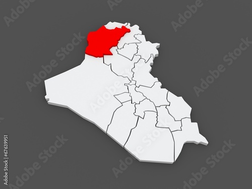 Map of Ninawa. Iraq. photo