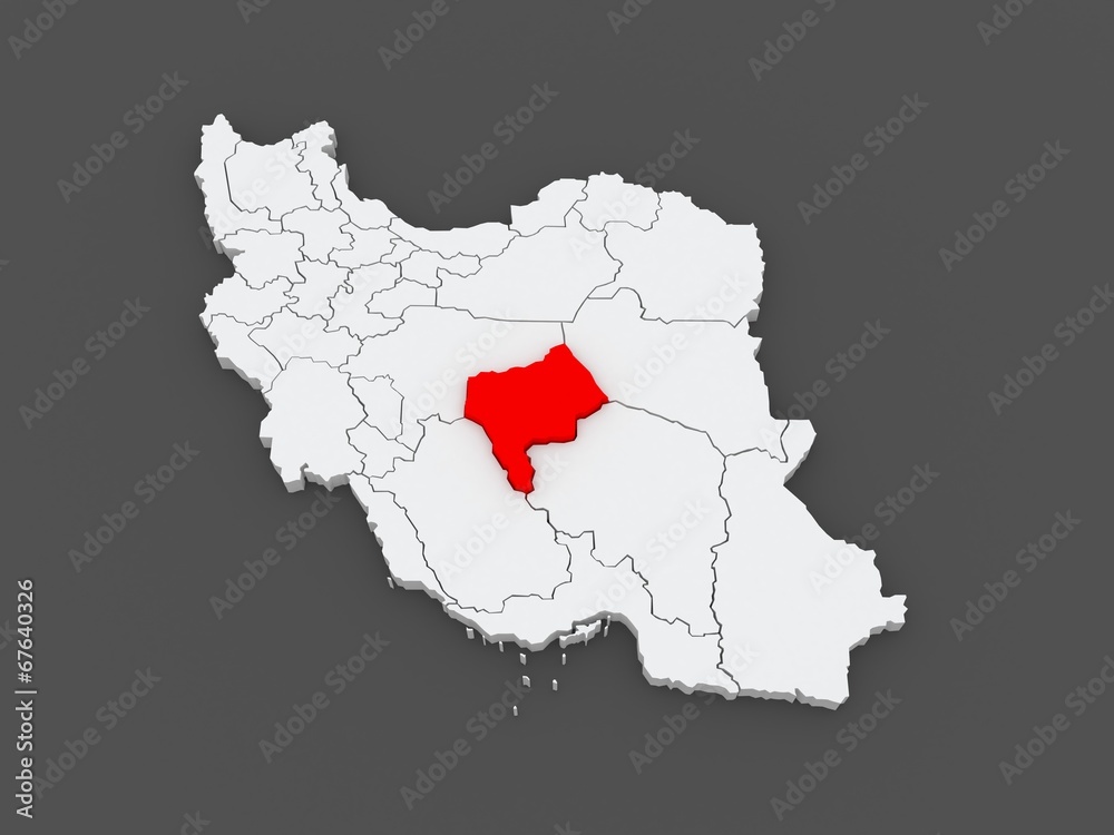 Map of Yazd. Iran.