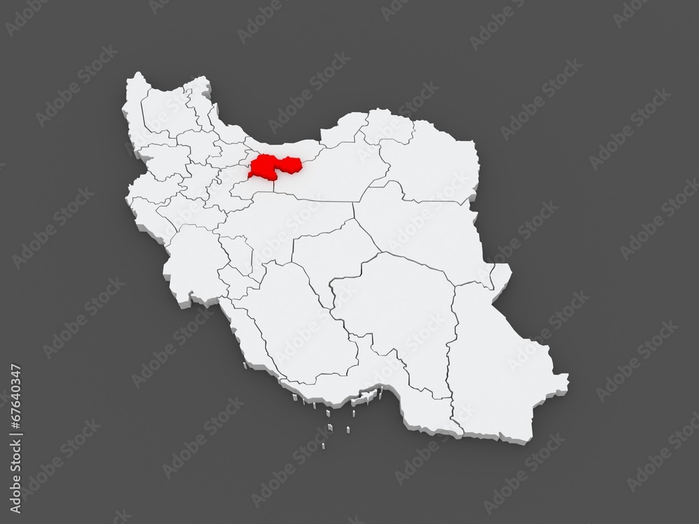 Map of Tehran. Iran.