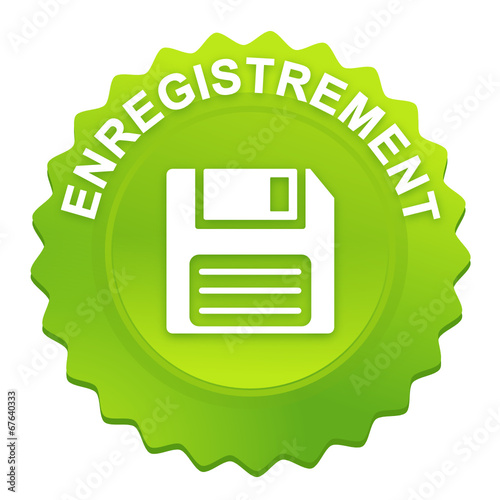 enregistrement sur bouton web denté vert