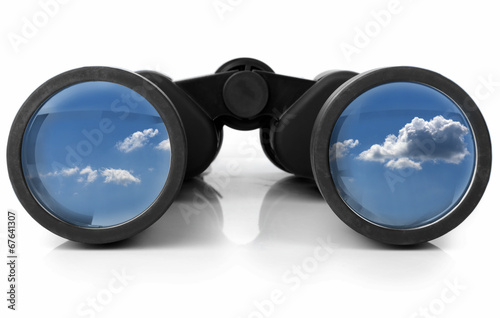Binoculars Reflecting the Sky