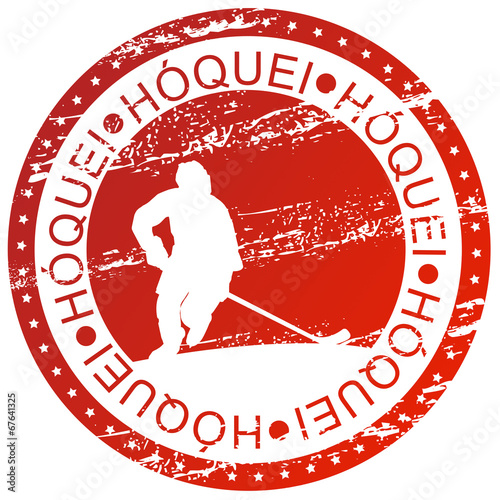 Canvas Print Carimbo desportivo - Hóquei no gelo