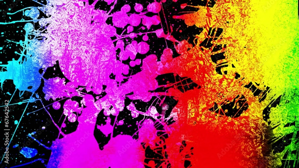rainbow 	ink splatter