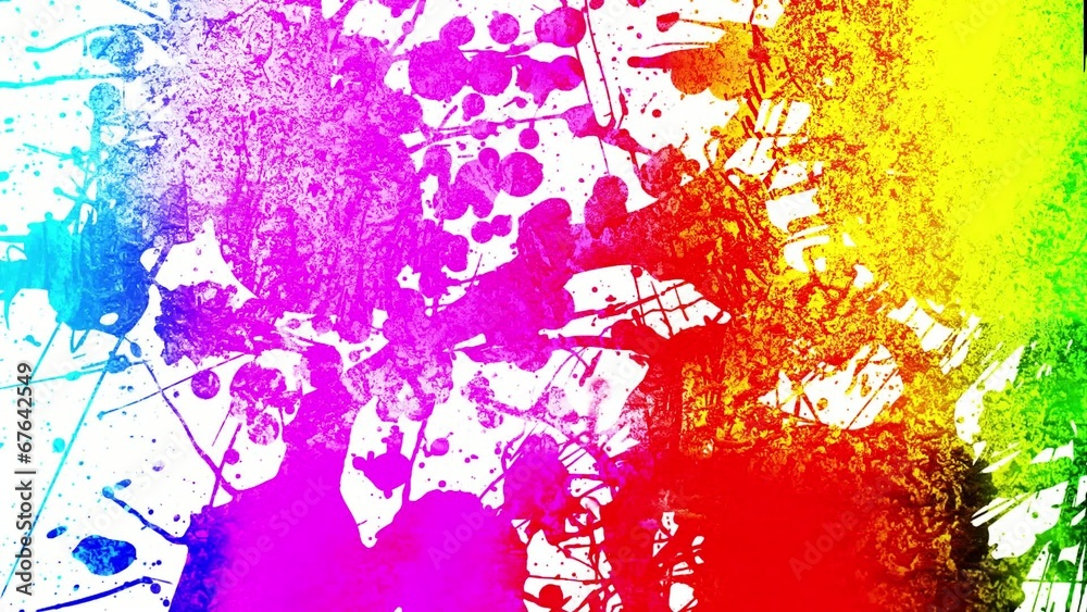 rainbow 	ink splatter