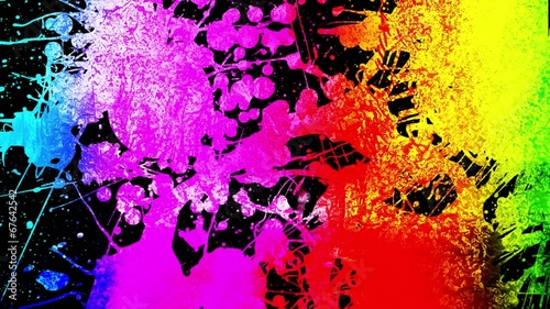 rainbow 	ink splatter