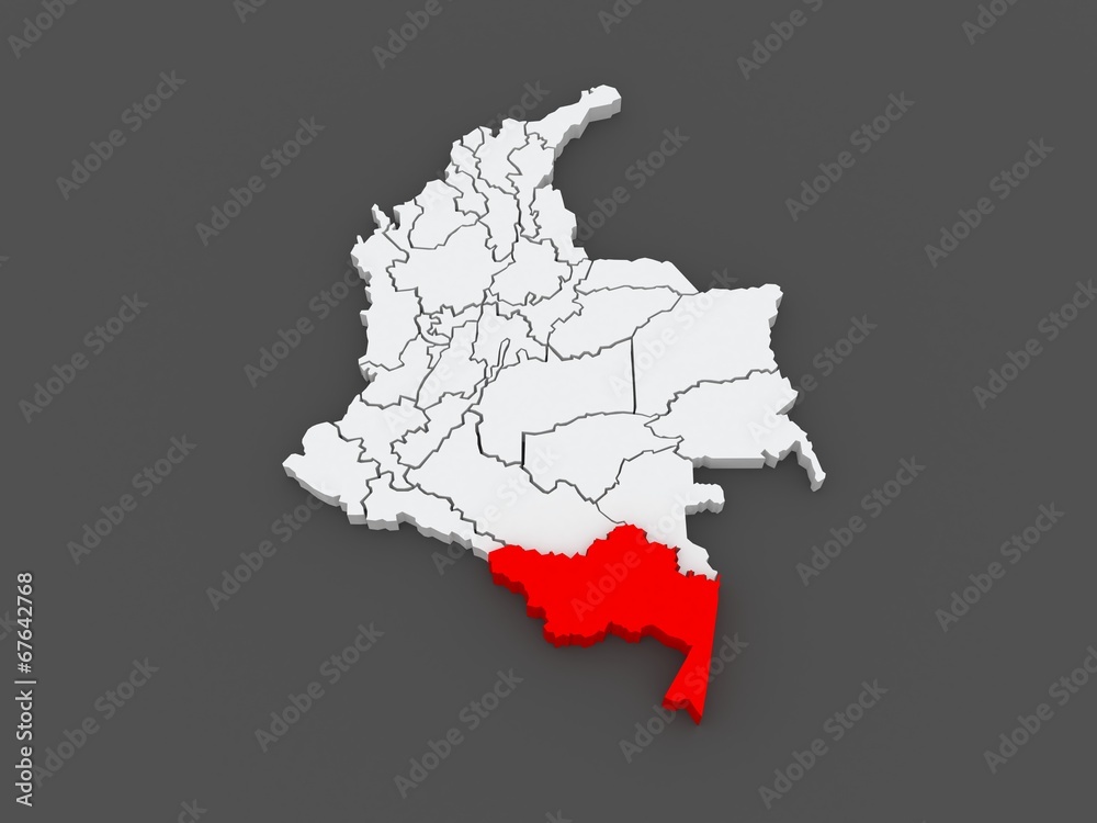 Map of Amazonas. Colombia. StockIllustration Adobe Stock