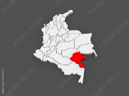 Map of Vaupes. Colombia. photo