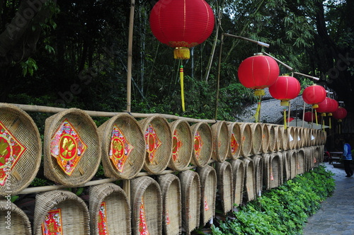 Traditional chinese red lamps  Shenzhen