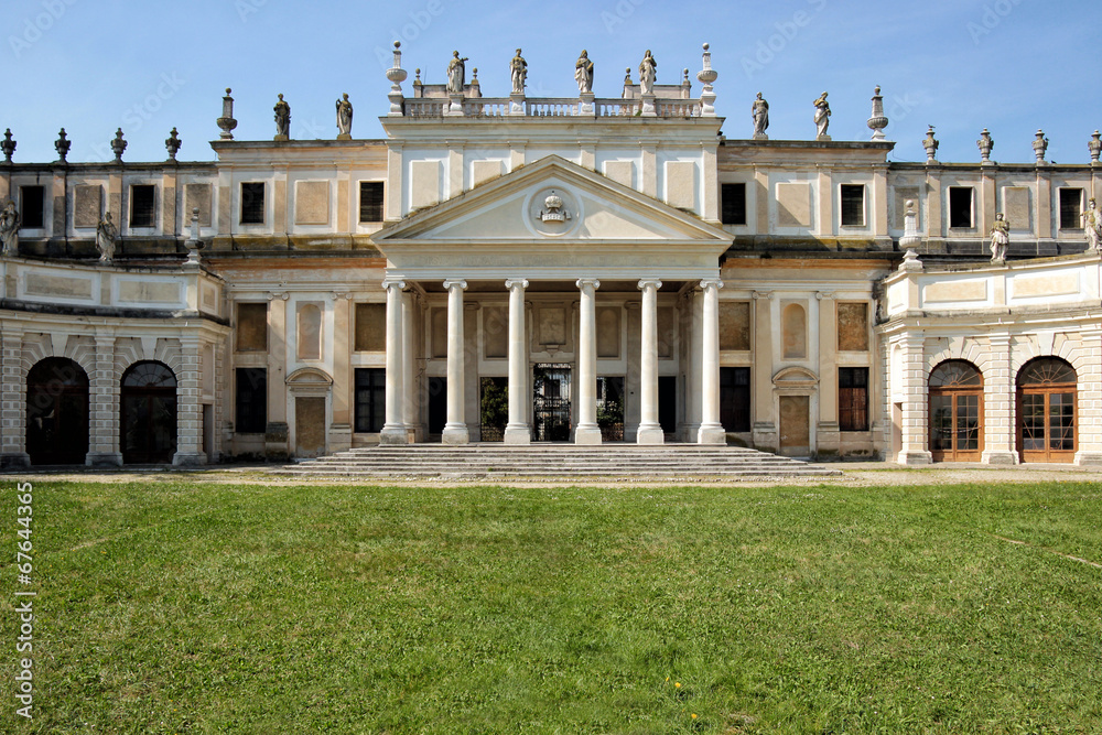 Facade of the disused stables of Villa Pisani, italian museum