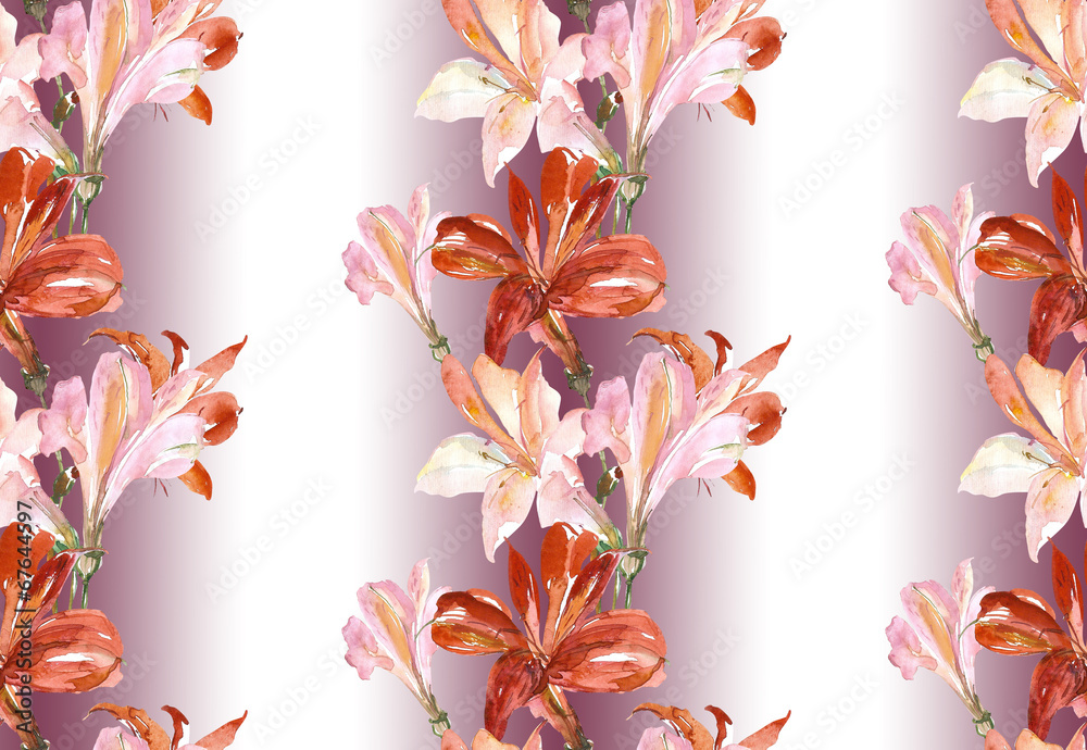 Lily seamless pattern