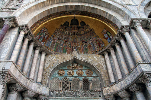 Venice, detail of one byzantine mosaic of the S. Mark basilica photo