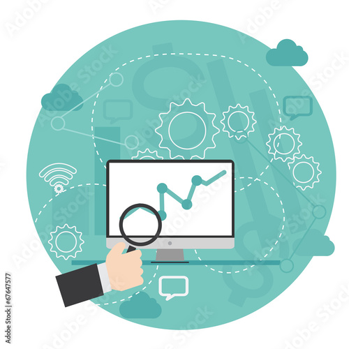 Flat design vector concept network marketing,digital marketting