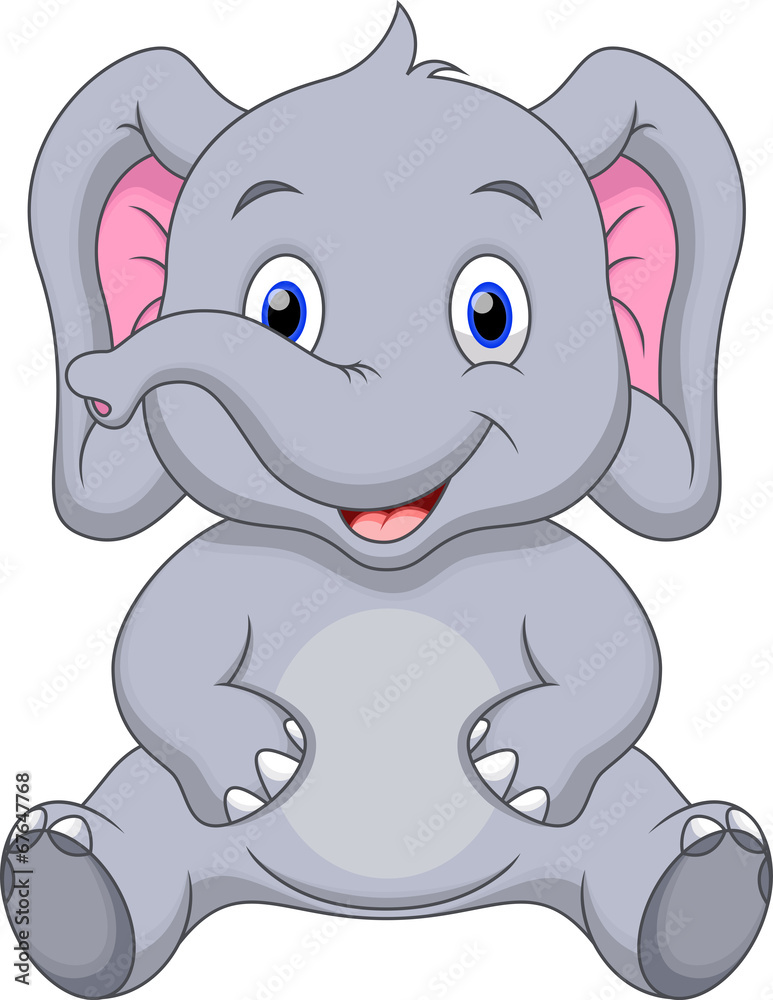 Obraz premium Słodki słoń kreskówka