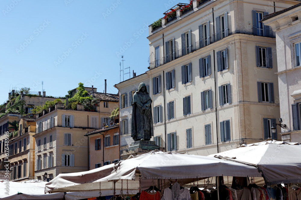 Giordano Bruno, Piazza campo dei Fiori, Roma.