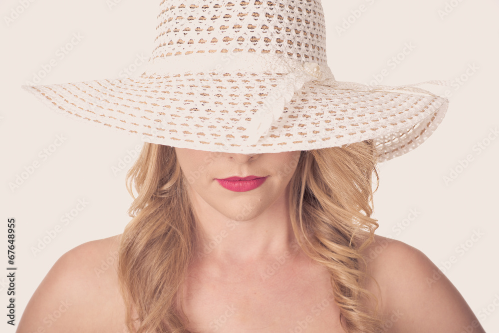 Portrait of attractive sexy woman with hat Portrait of attractive sexy woman with hat