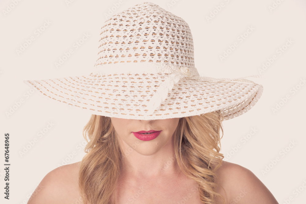 Portrait of attractive sexy woman with hat Portrait of attractive sexy woman with hat