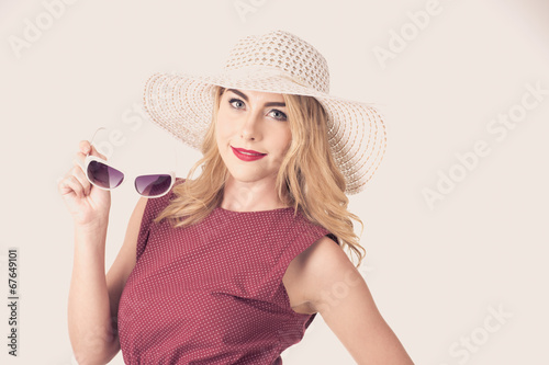 Portrait of beautiful blonde woman photo
