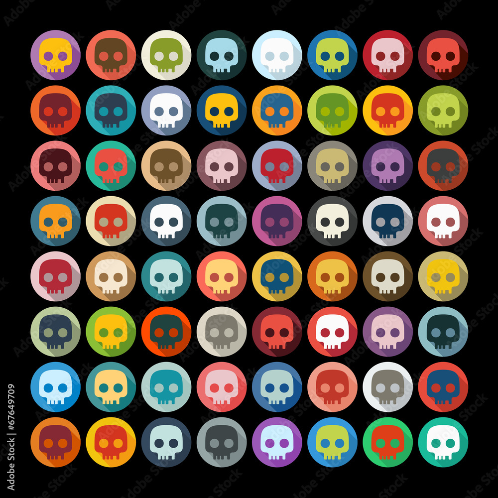 Flat design: skull Flat design: skull