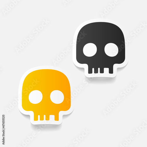 realistic design element: skull