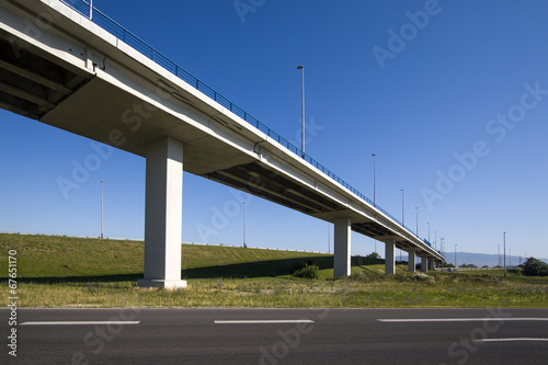 Overpass on highway near capital Zagreb in Croatia