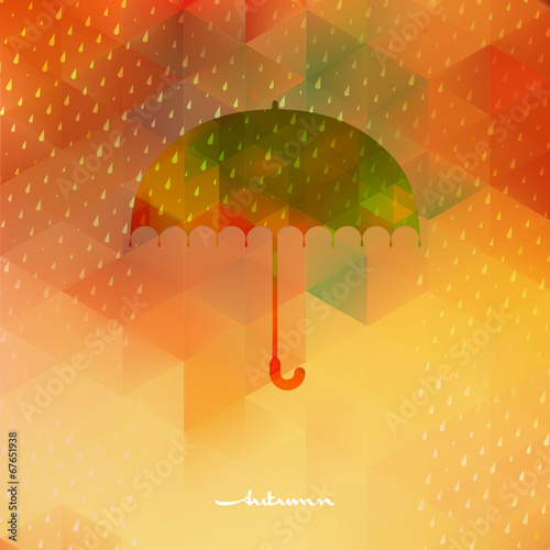 Umbrella and rain drops. EPS 10