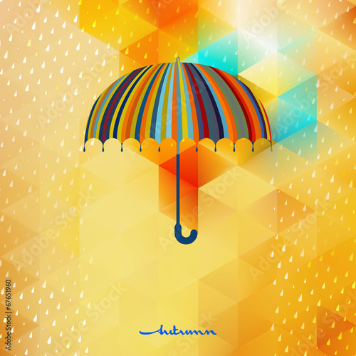 Umbrella and rain drops. EPS 10