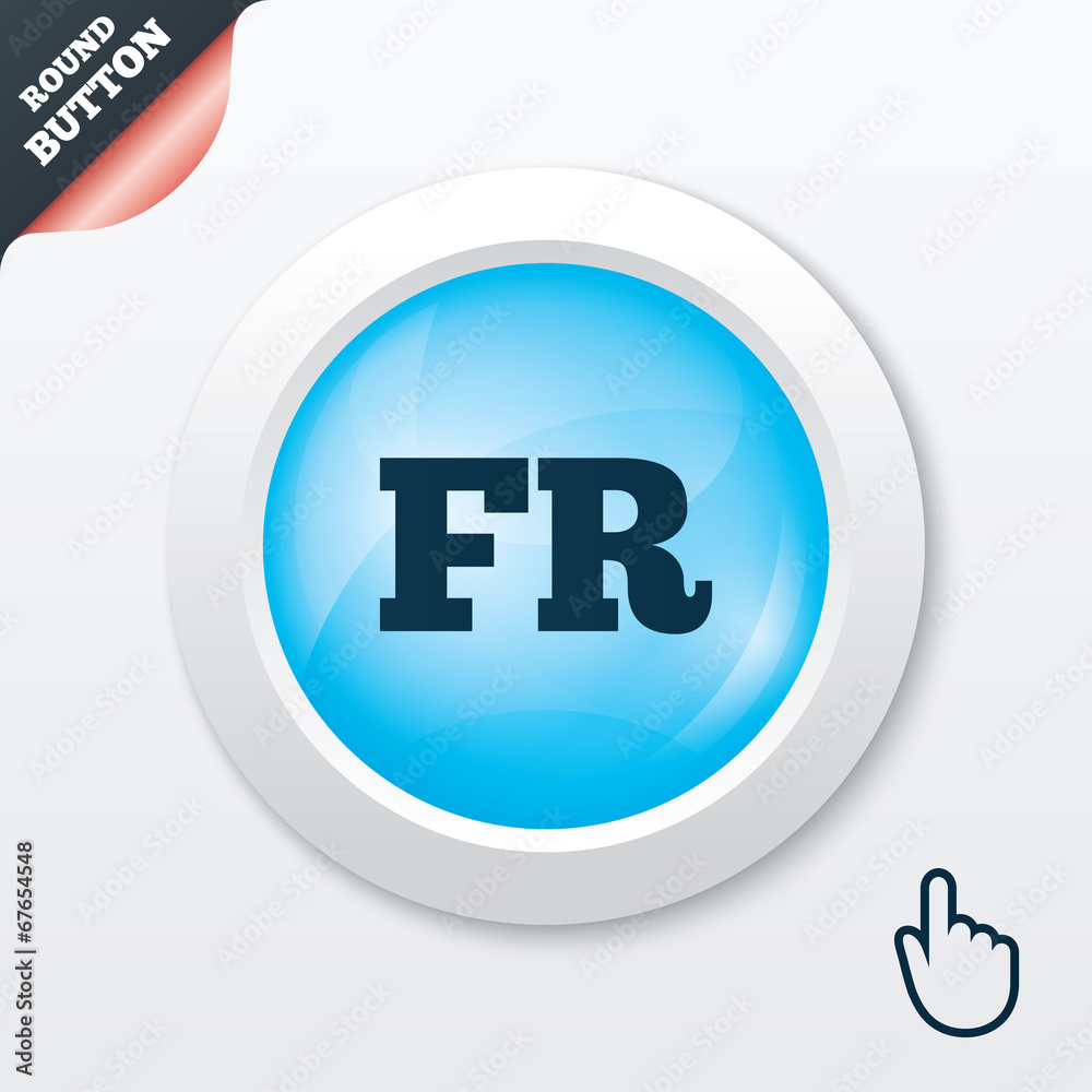 French language sign icon. FR translation. French language sign icon. FR translation.