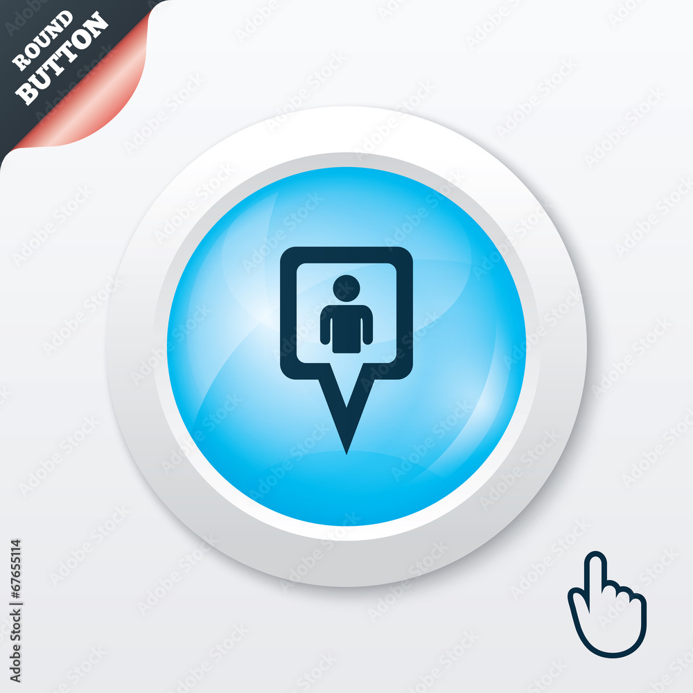 Map pointer user sign icon. Marker symbol. Map pointer user sign icon. Marker symbol.