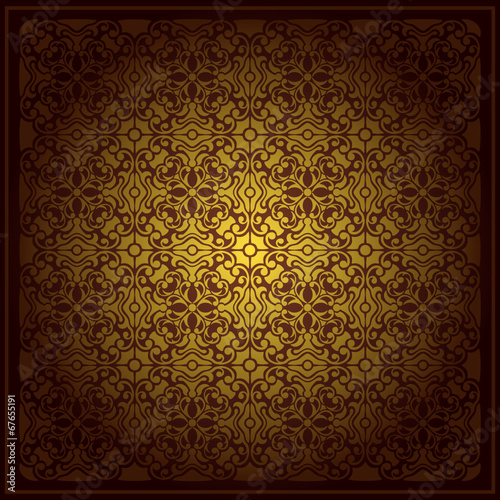Abstract brown background baroque vector