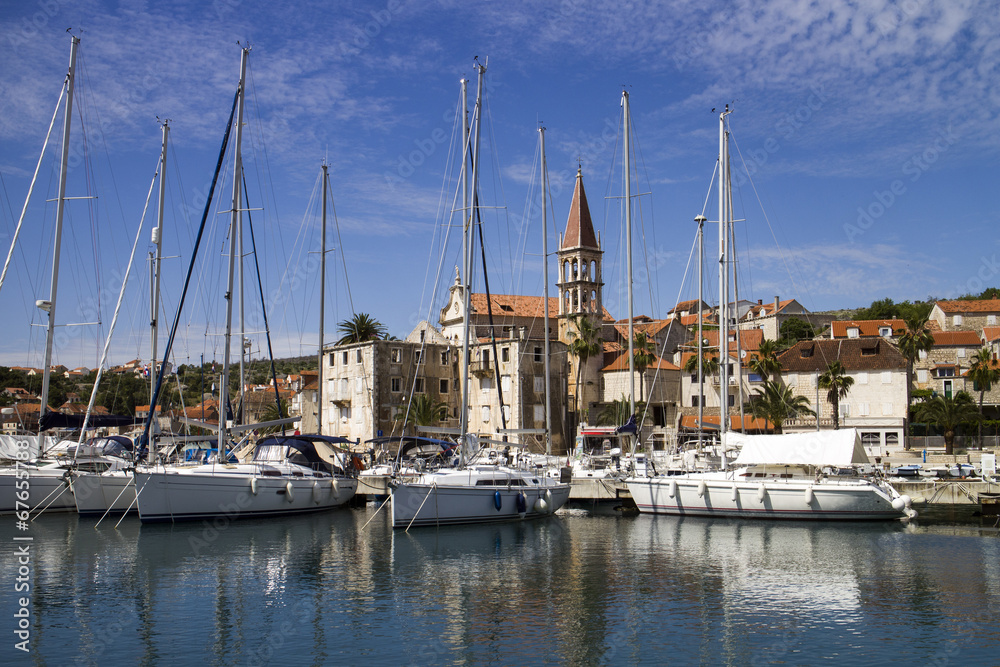Marina in Milna, village on west side of island Brac in Croatia