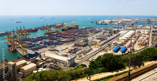 Fotografie Port of Barcelona -  logistics port area