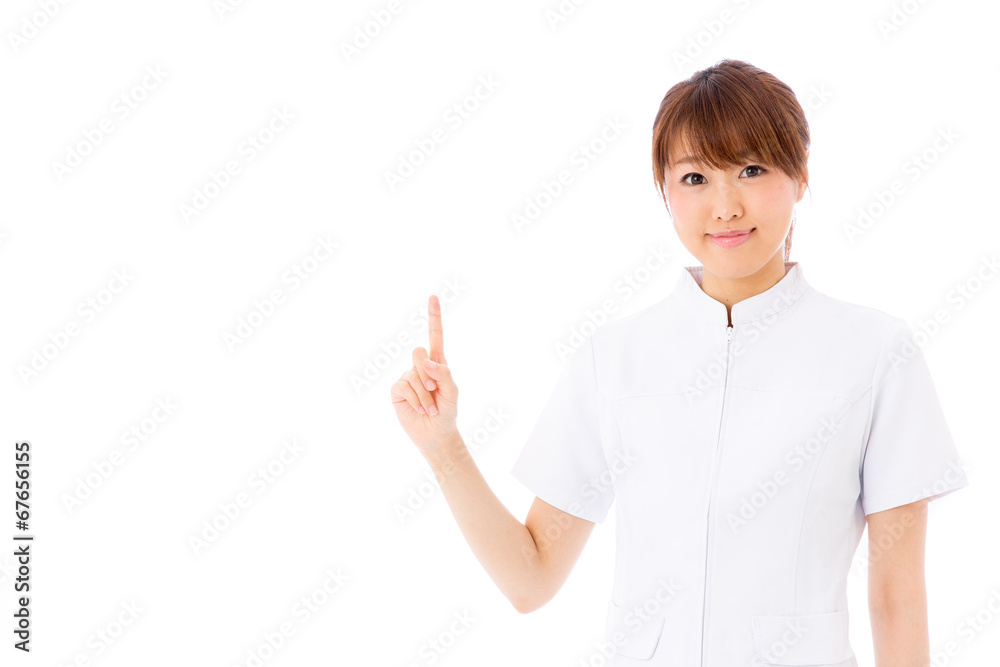 young asian nurse on white background young asian nurse on white background