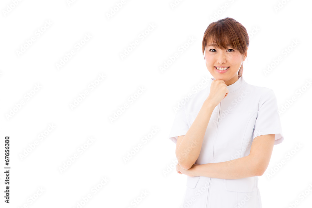 young asian nurse on white background young asian nurse on white background