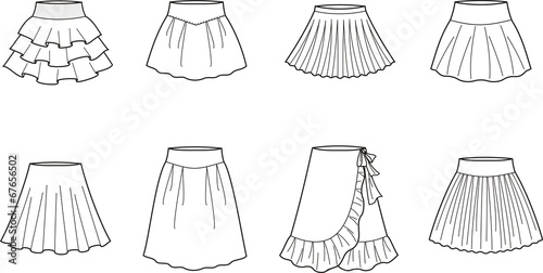 Vector illustration of women's skirts