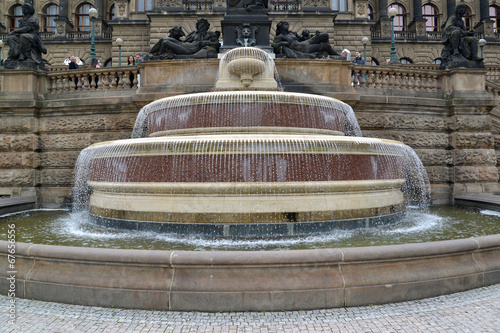 Prague. The fountain of the National museum photo