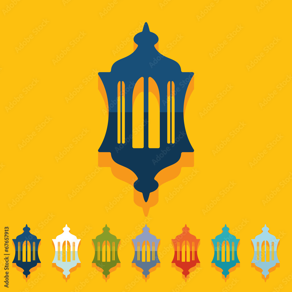 Flat design: lantern