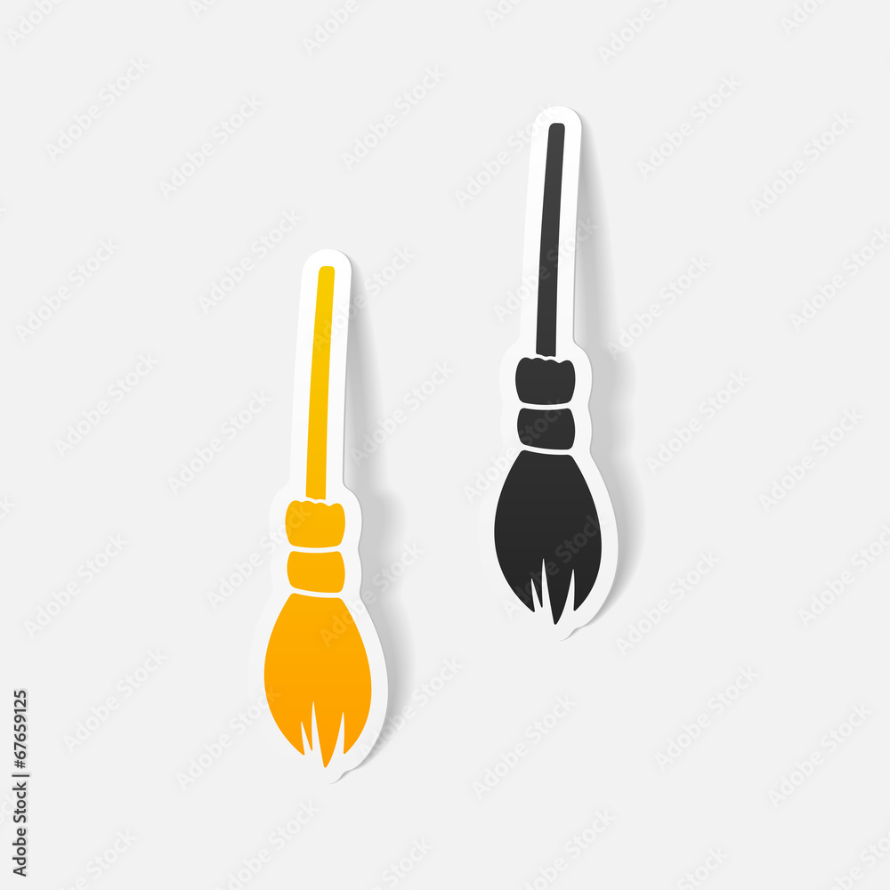 realistic design element: witch broom realistic design element: witch broom