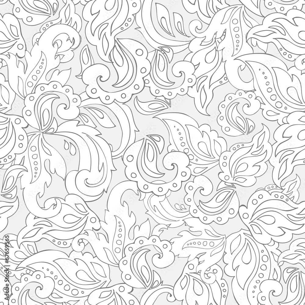 Fototapeta premium Black and white Seamless etno pattern. Vector.
