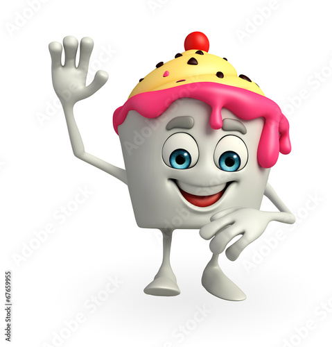 Ice Cream character is Happy pose