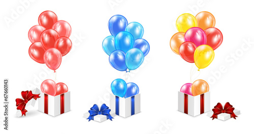 Presents with balloons