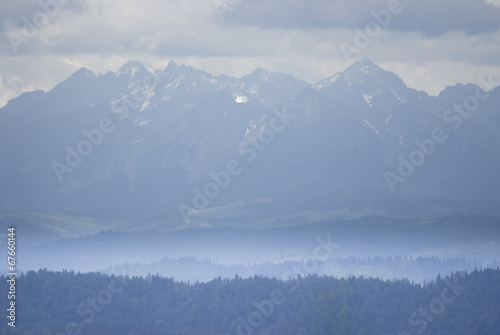 The Tatra Mountains, view from The Gorce Mountains