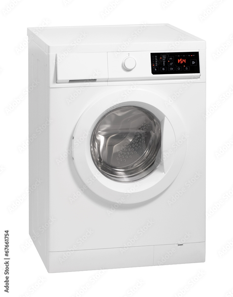 Washing machine isolated over white