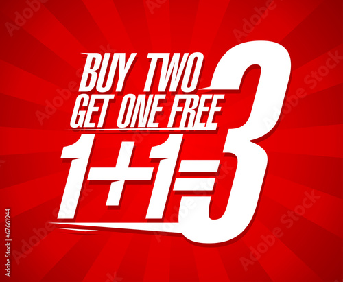 Buy two get one free sale design.