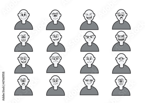 Cartoon faces Set drawing illustration