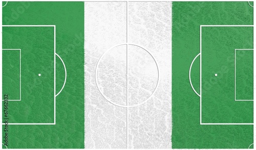 football field textured by nigeria national flag