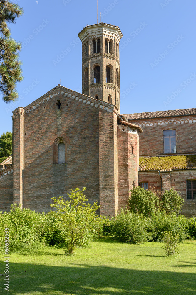 church transept and bell tower. Abbadia Cerreto