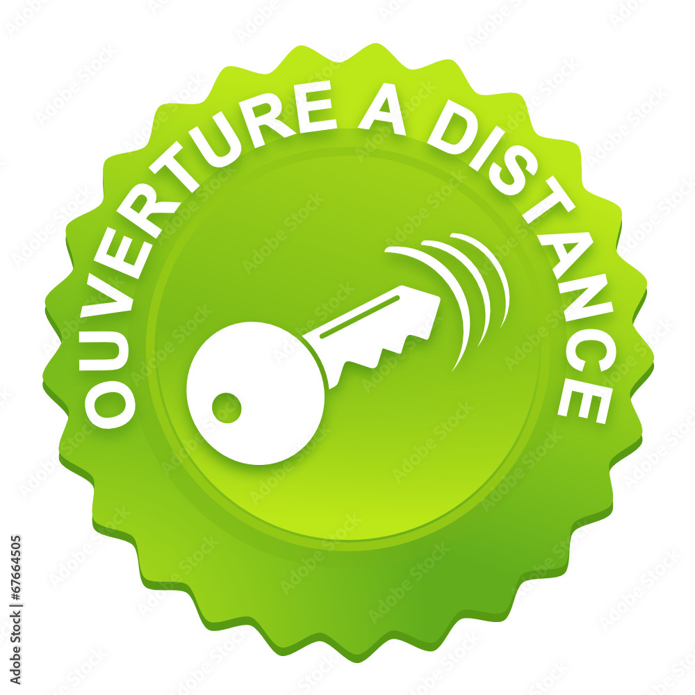 ouverture à distance sur bouton web denté vert
