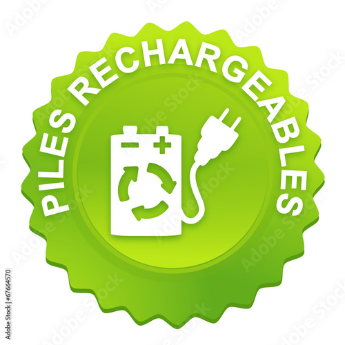 piles rechargeables sur bouton web denté vert