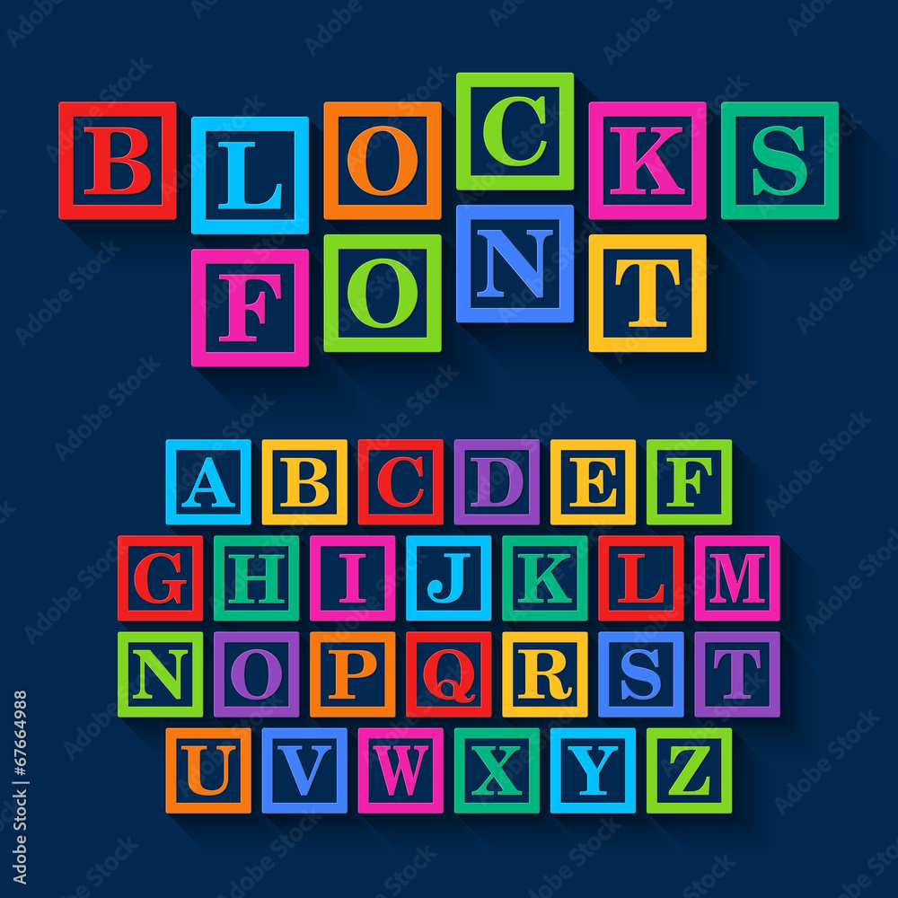 Learning Blocks font design Learning Blocks font design